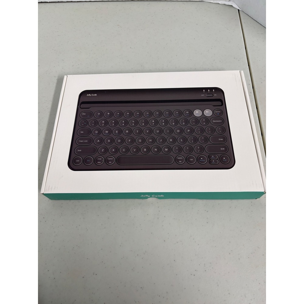 Jelly Comb B046 Multi Device Wireless‎ Keyboard Mint Green Round Keys Retro New